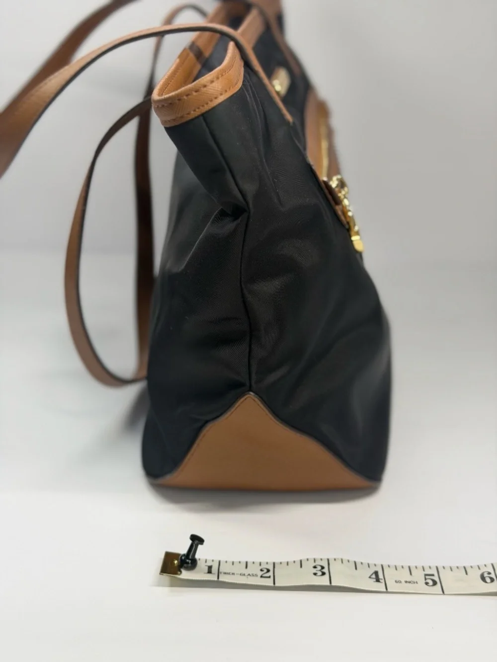 Michael Kors Kempton- Black tote with brown leather trim_Excellent Condition